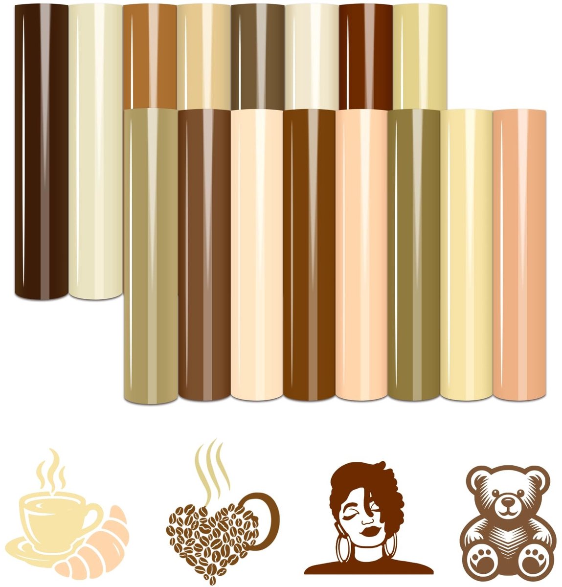 Omgoods - Beige Heat Transfer Vinyl - 16 vellen voor T-shirts en tassen