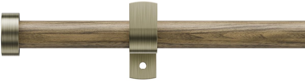 Omgoods - Uittrekbare Gordijnstangen 76-135cm - Houten Gordijnroede met Decoratieve Eindknoppen