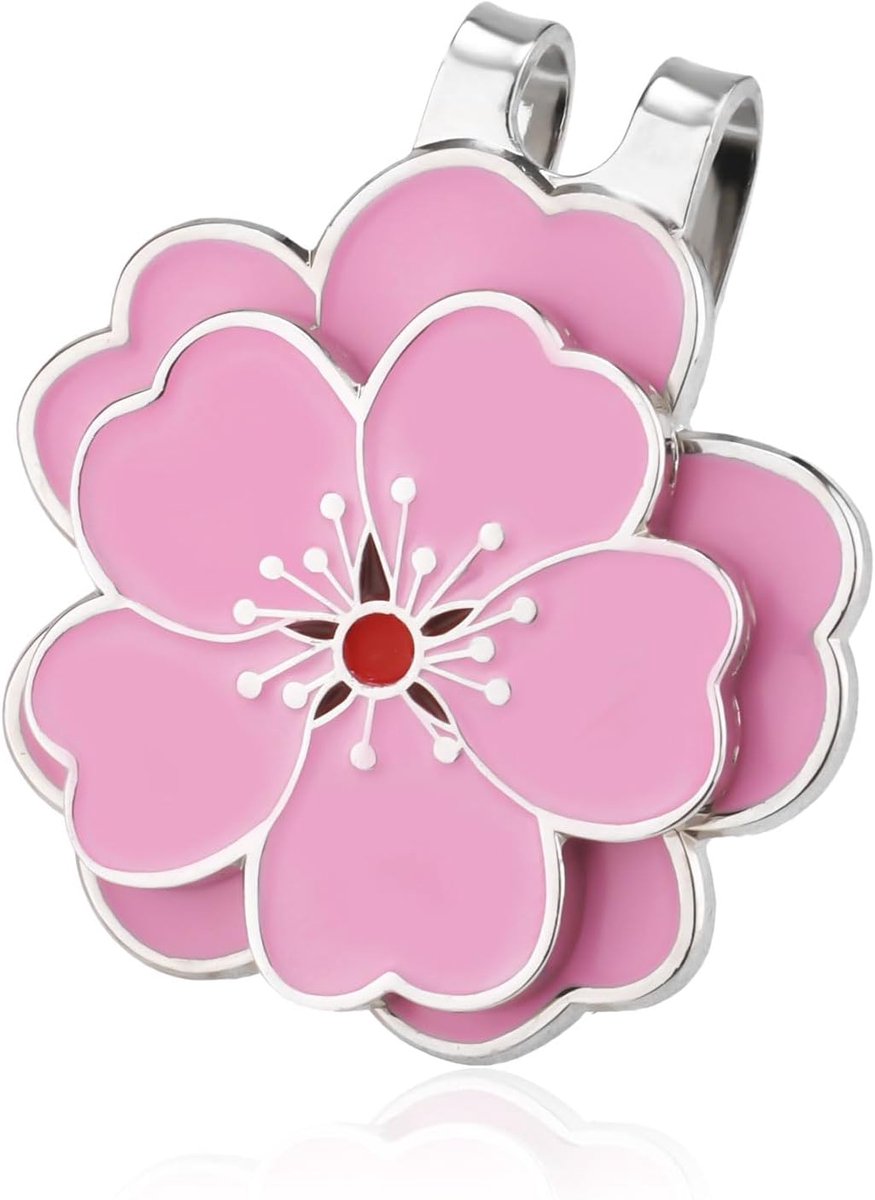Golfbalmarker met Golfhoedclip, Magnetische Balmarkerhoedclip Bloemvorm Golfbalmarkerset Accessoires voor Golftashoed Vrouwen Mannen Golfer