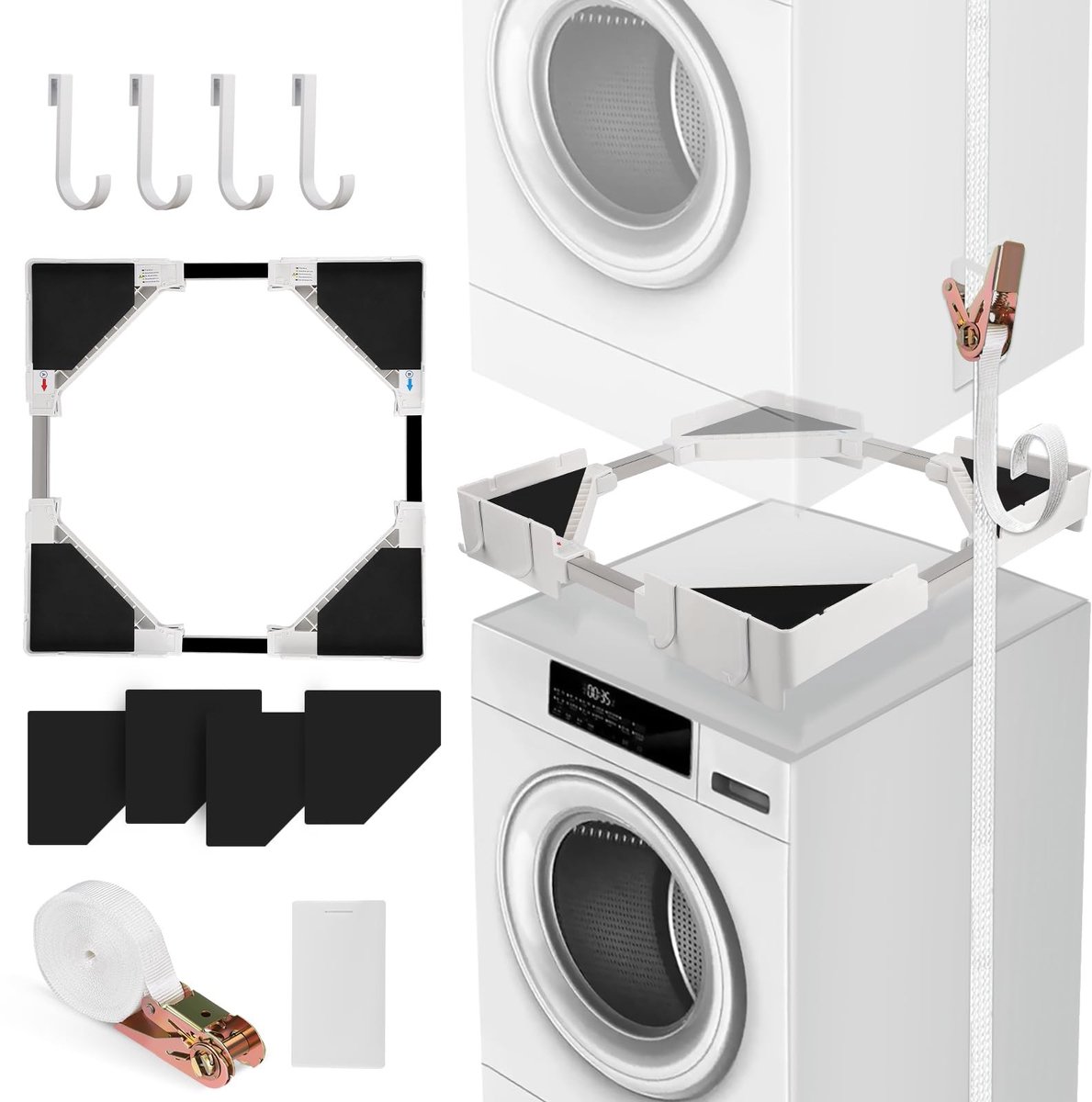 Omgoods - Universele Stapelkit voor Wasmachine en Droger - Verstelbare Standaard
