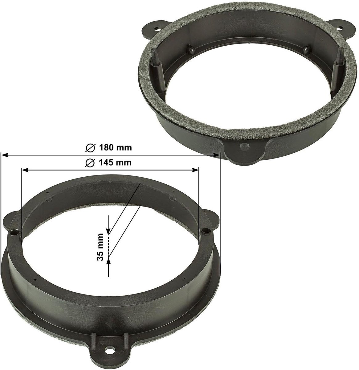 tomzz Audio 2845-009 luidsprekerringen adapter houders geschikt voor Renault Laguna Megane Capture Master voor 165mm DIN luidsprekers