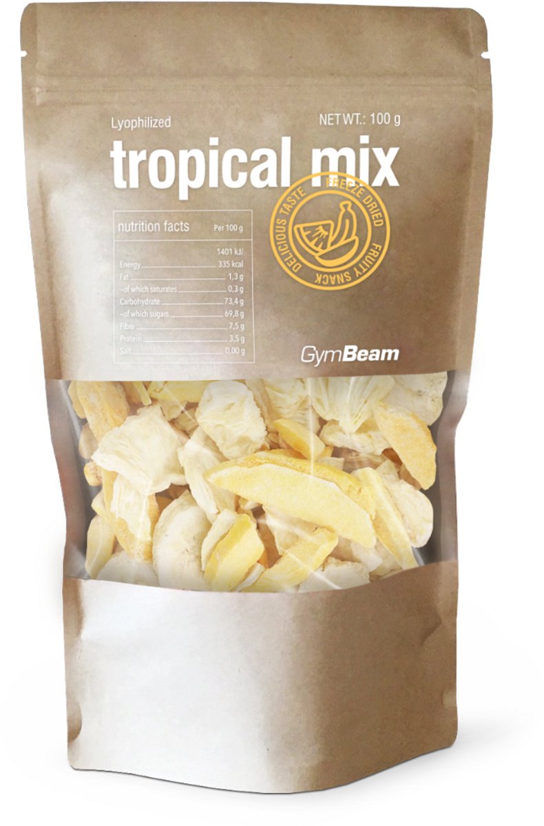 GymBeam Gevriesdroogde Tropical Mix 100 g