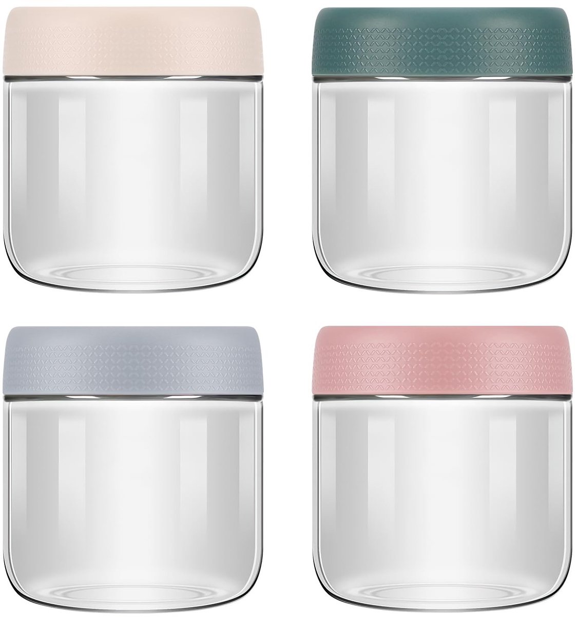 Omgoods - 4 Stuks Overnight Oat Jars 350ml - Voor Eten en Opslag