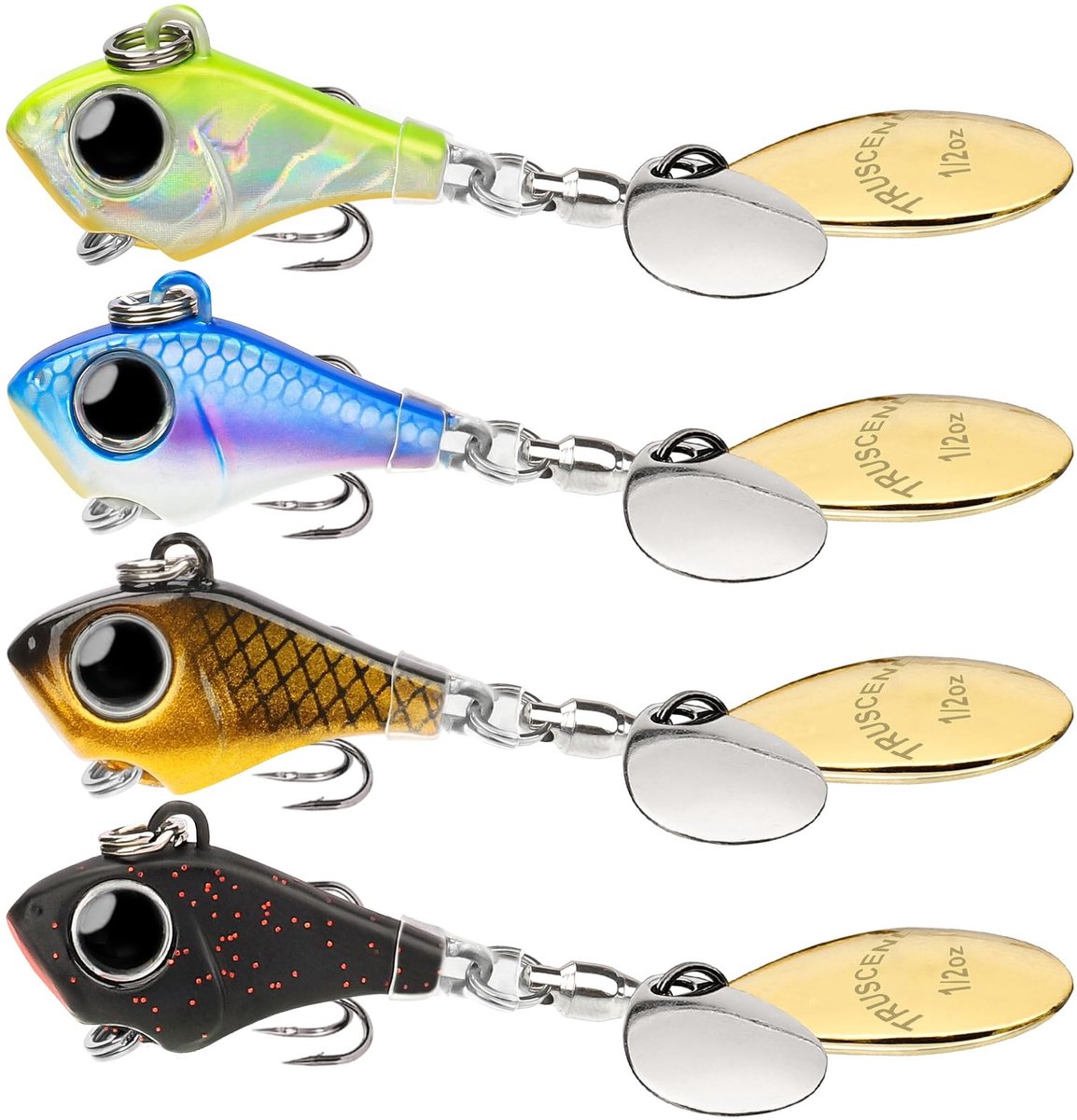Omgoods - Visspinners - 4 Stuks voor Zoetwatervissen met Realistische Actie