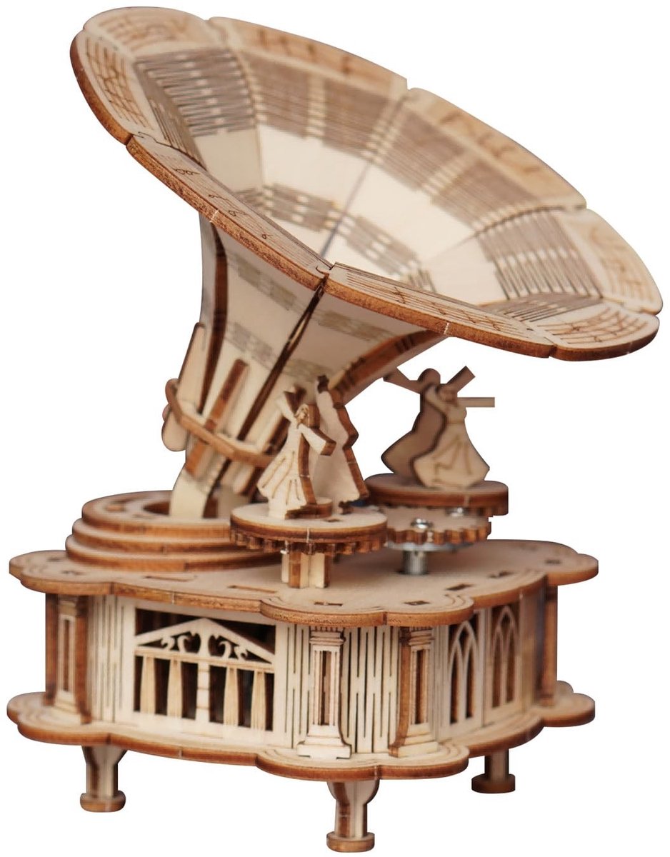 Omgoods - Comfoyar 3D Puzzle Gramophone - Houten Modelbouwset voor Volwassenen