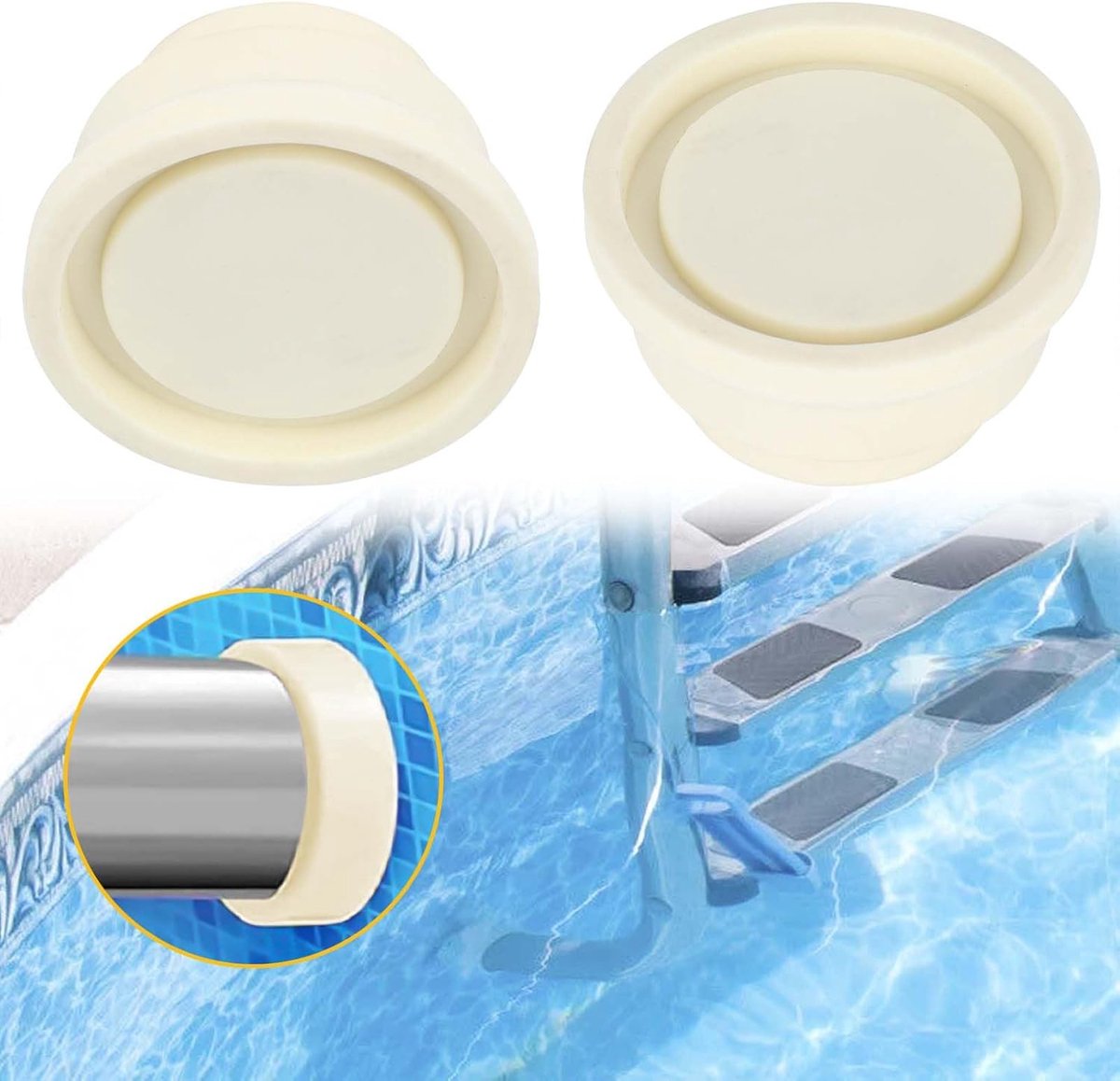 Rubber Pad, Beschermende Pool Pool Pool Cap, Schaal Rubber Socket Veiligheid Bumperzwembad Accessoire 2,4 x 1,5 x 1,3 inch 2 stuks