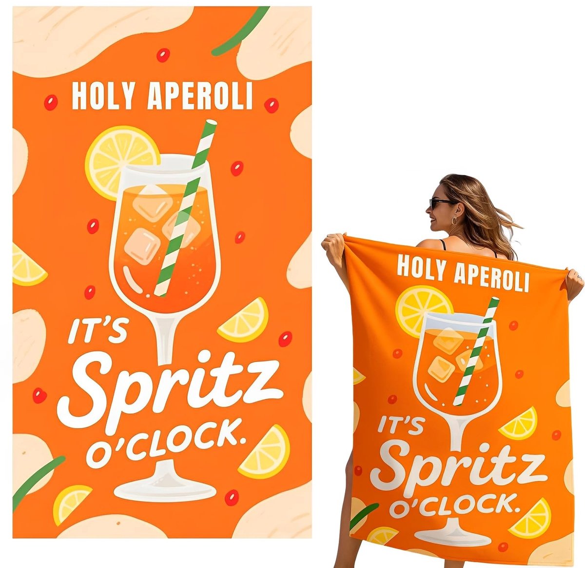 Omgoods - Aperol Strandhanddoek 90 x 180 cm - XXL Absorberend en Sneldrogend