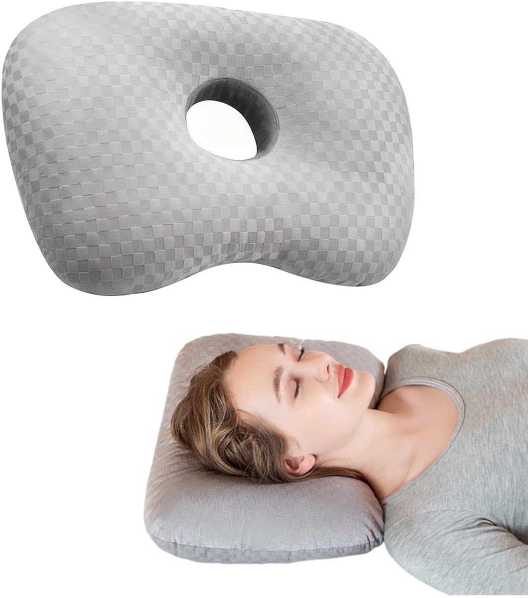 Omgoods - Donut Kussen voor Oorpiercing - Comfortabel voor Zijslapers met Uitholling