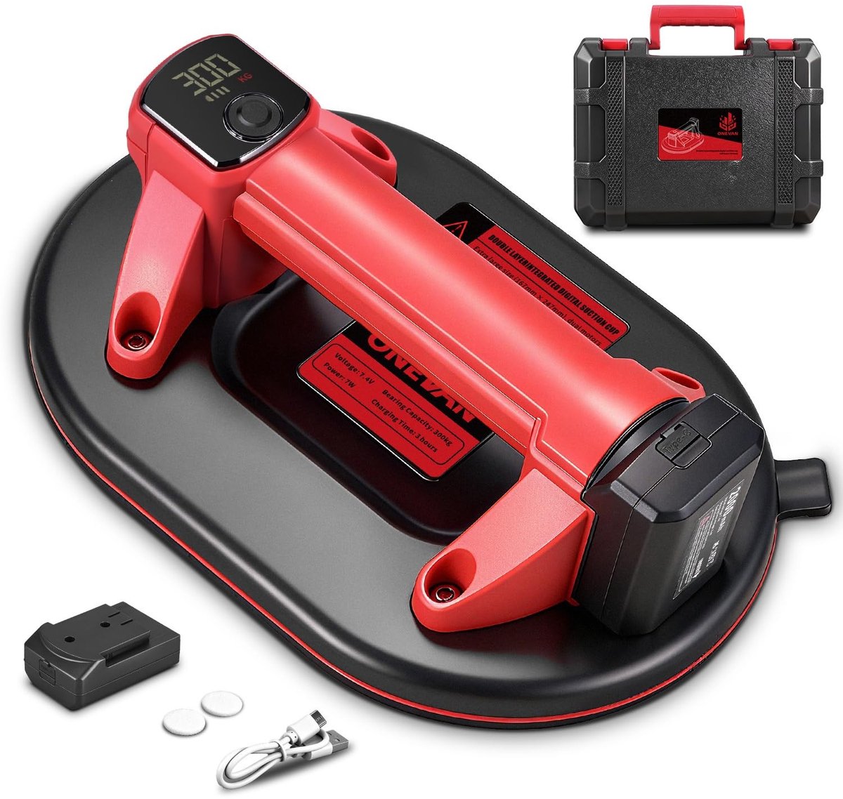 Omgoods - Elektrische Suction Lift met 300 kg Capaciteit - Oplaadbare Vacuüm Heftool