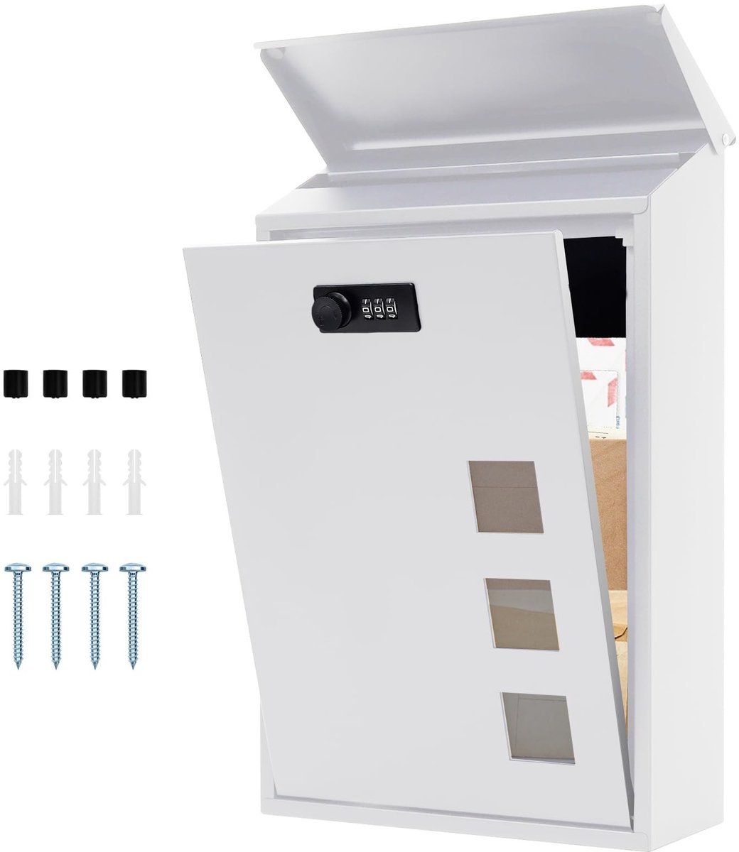 Omgoods - Wandmontage Postbus - Stalen Briefbox met Combinatieslot