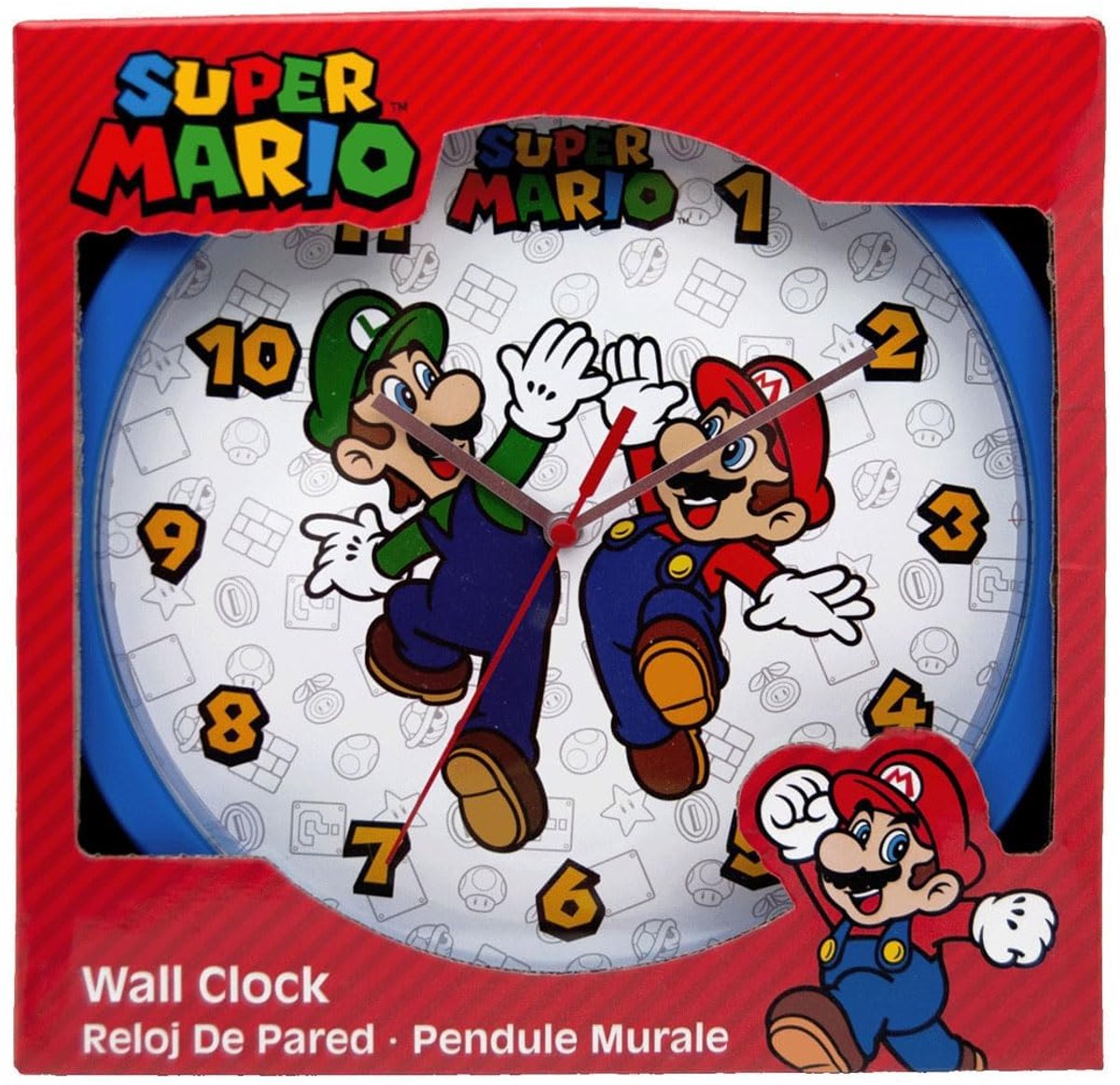 Omgoods- Wandklok 25 cm - Wandklok Super Mario - Wandklok Kinderen - Wandklok Premium Kwaliteit - Wandklok Met Gladde Randen - Wandklok Voor Fans - Muurklok