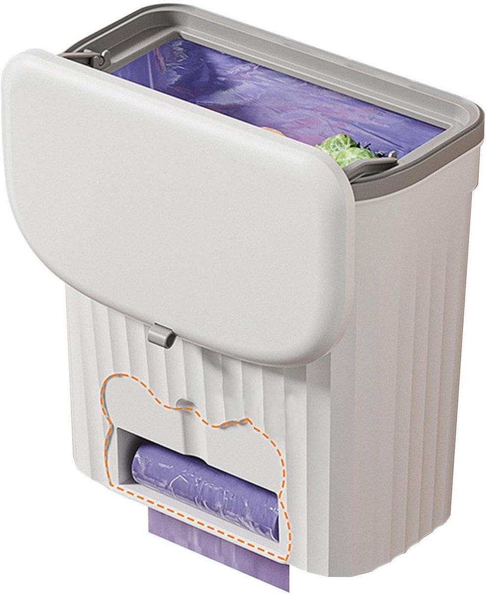 Opzetcompostbak Keuken - Keukenafvalemmer Vuilnisbak - Afval Verzamelen - Stabiele Vuilniszak Houder - 29 x 27 x 16 cm - Grijs