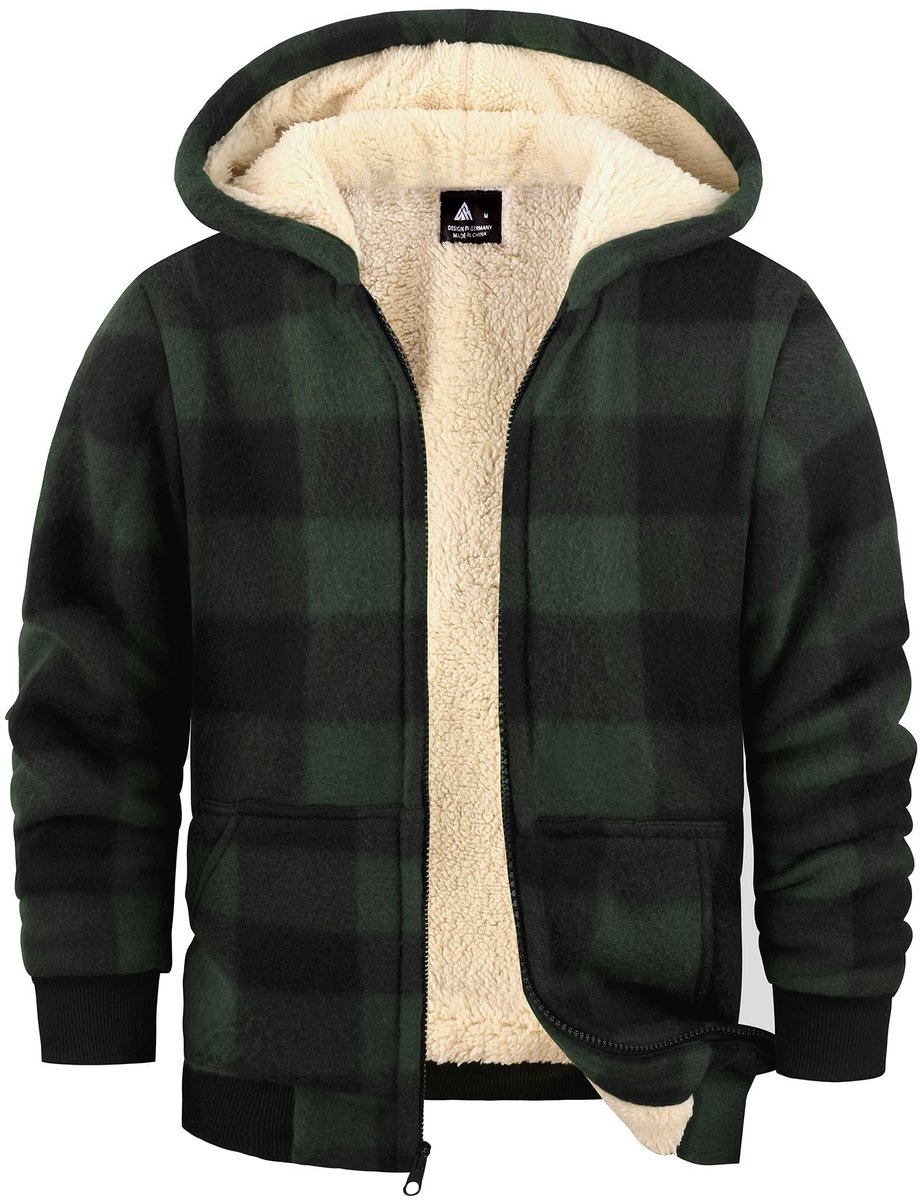 Omgoods - Fleece Hoodie voor Kinderen - Zachte en Warme Ruitpatroon