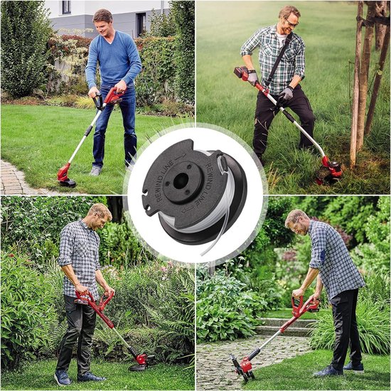 Spoelen voor een-hell GE-CT 18/28 Li TC, 1,6 mm, draadspoel voor bosmaaier met 1 dop, compatibel met Einhell TLE-03 reservedraadspoel — afbeelding 5