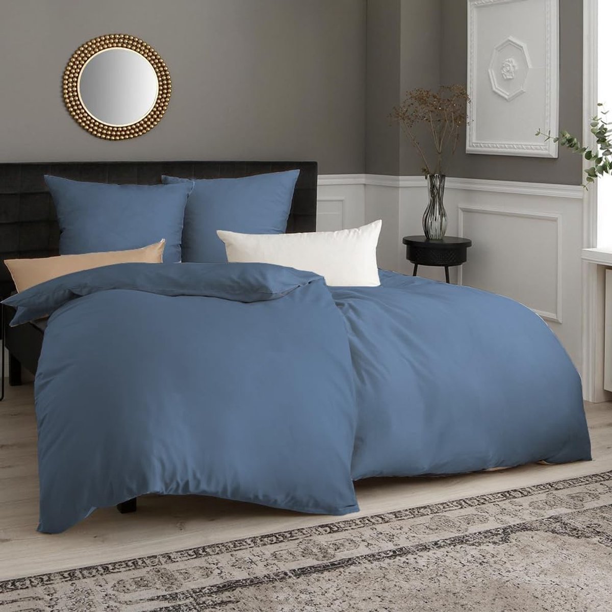 Omgoods - Lichtblauwe Dekbedovertrekset 4-delig 155 x 220 cm van Microfibre