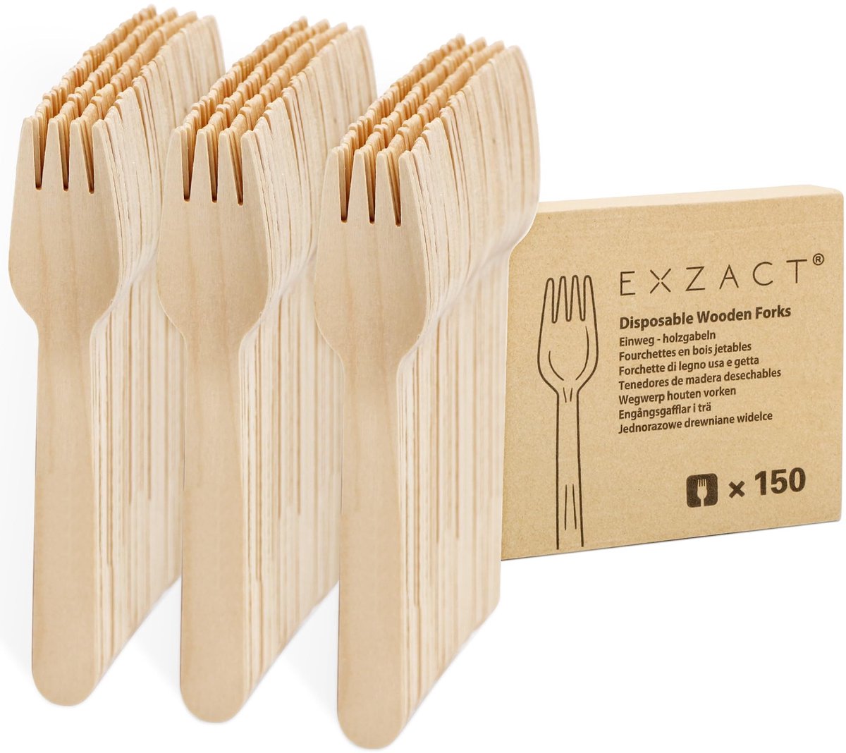 Omgoods - Wegwerp Houten Vorken 150 Stuks voor Feestjes en BBQ