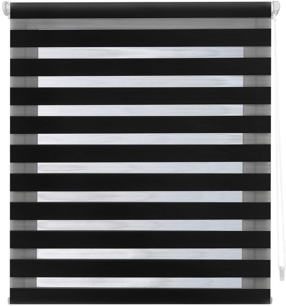 Omgoods - Dubbele Rolgordijn Zonder Boren, 92 x 180 cm, Zwart