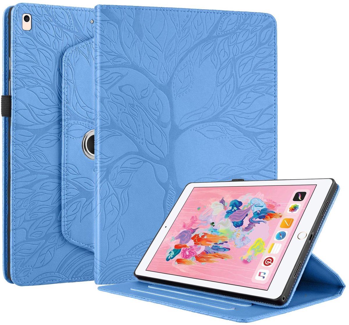 Omgoods - Beschermhoes voor iPad 9/8/7 (10.2 inch) - 360° Rotatable met Standfunctie