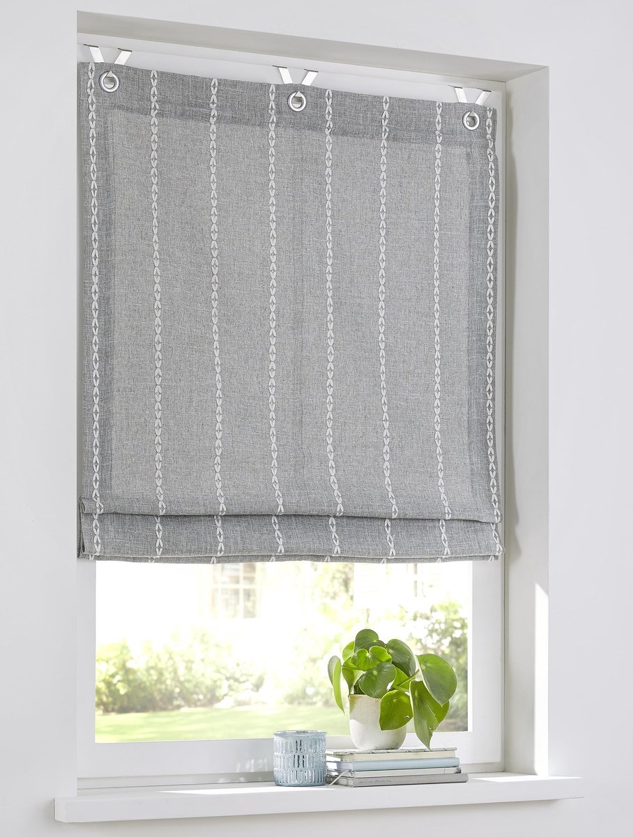 Omgoods - Raya Plisségordijn met Oogjes - Grijs, Opake Blackout Rolgordijn 80 x 130 cm