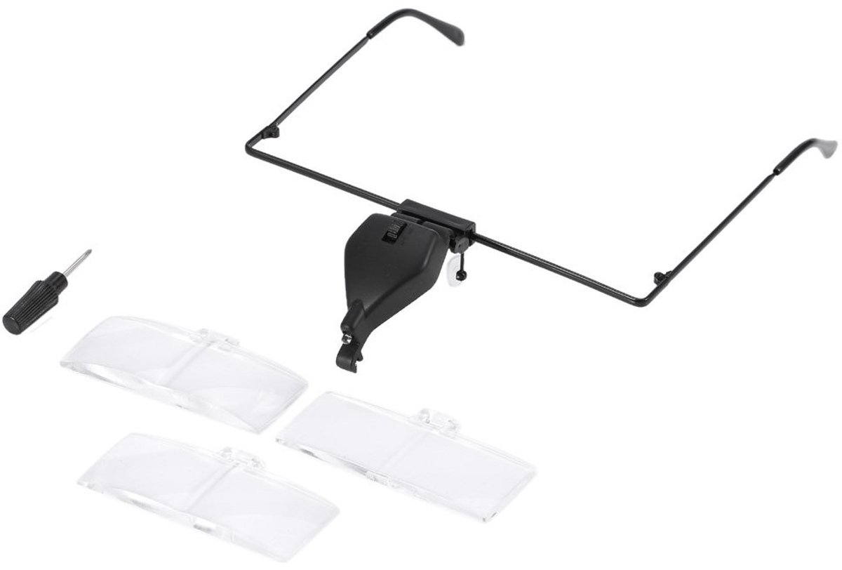 Omgoods - Vergrootglas met Licht - 1.5x 2.5x 3.5x - Handfree Wimperverlenging - Led Vergrootglas - Inspectie van Planten en Dieren - 21x10x5 cm