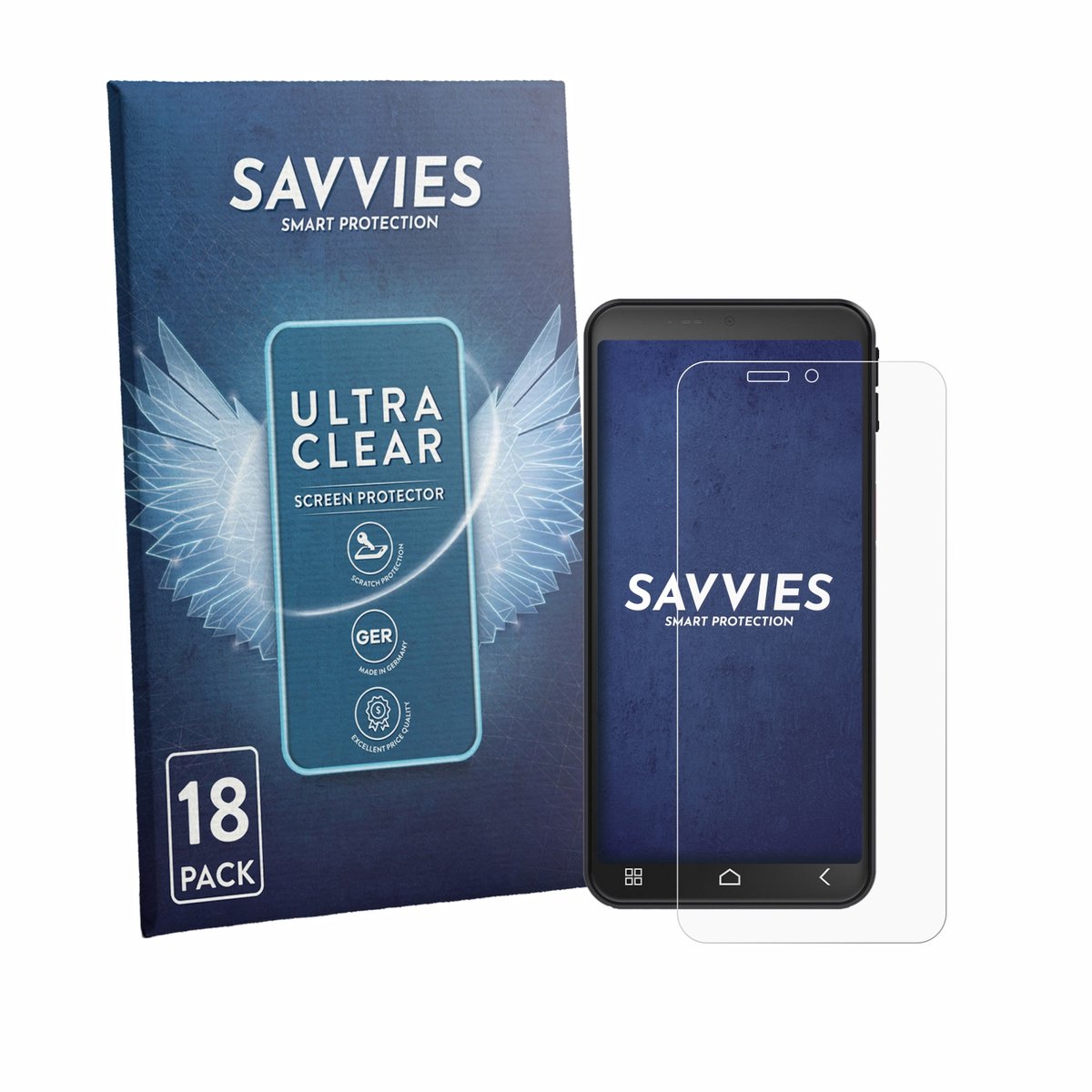 Savvies - Screenprotector voor Emporia Smart.7 Mini - Folie Beschermfolie transparant 18 Stuks