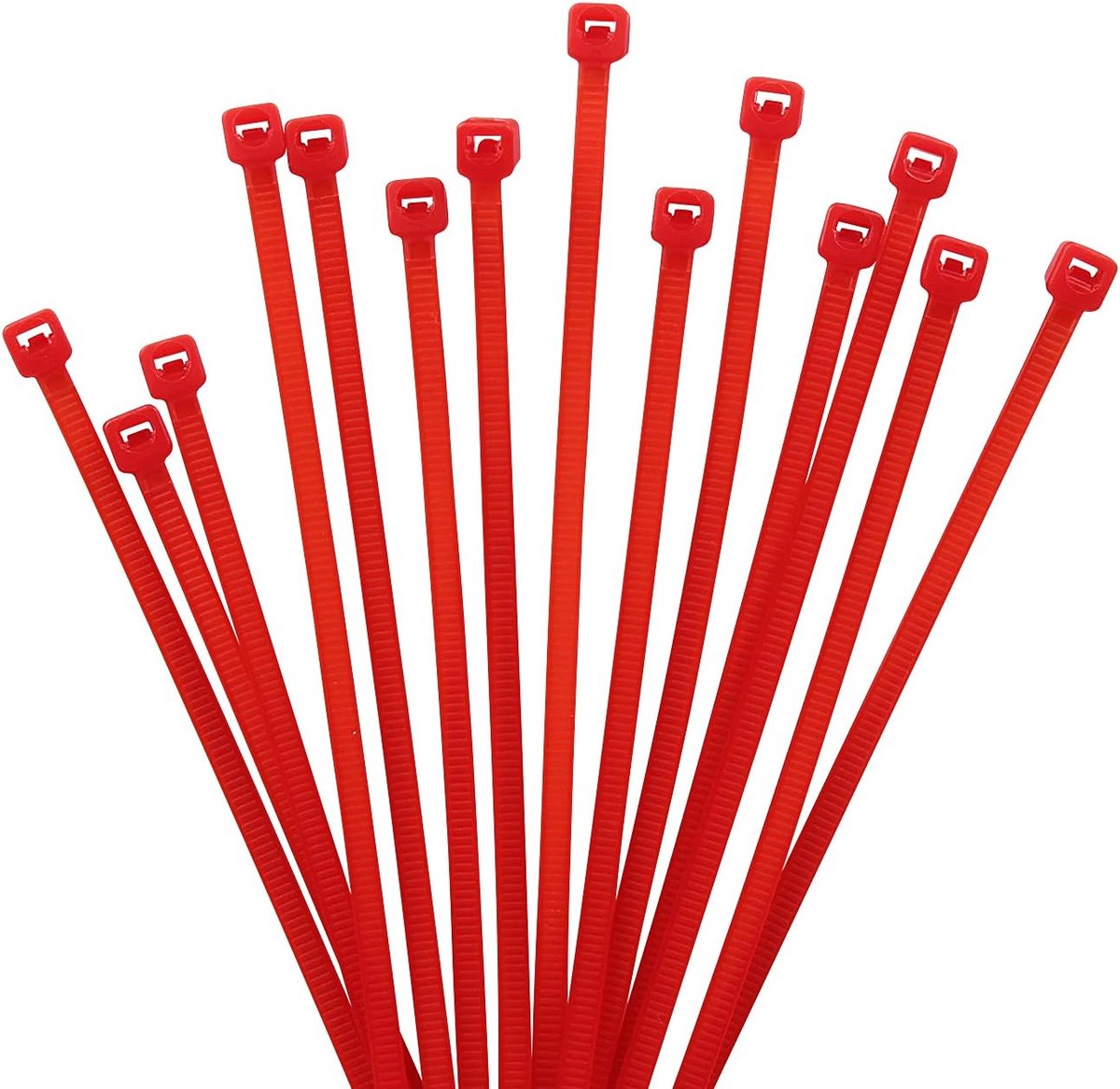 1000 stuks kabelritsbanden, premium nylon plastic draadbanden met 18 pond sterkte, zelfsluitende zwarte nylon ritsbanden voor binnen en buiten (6 inch, rood)