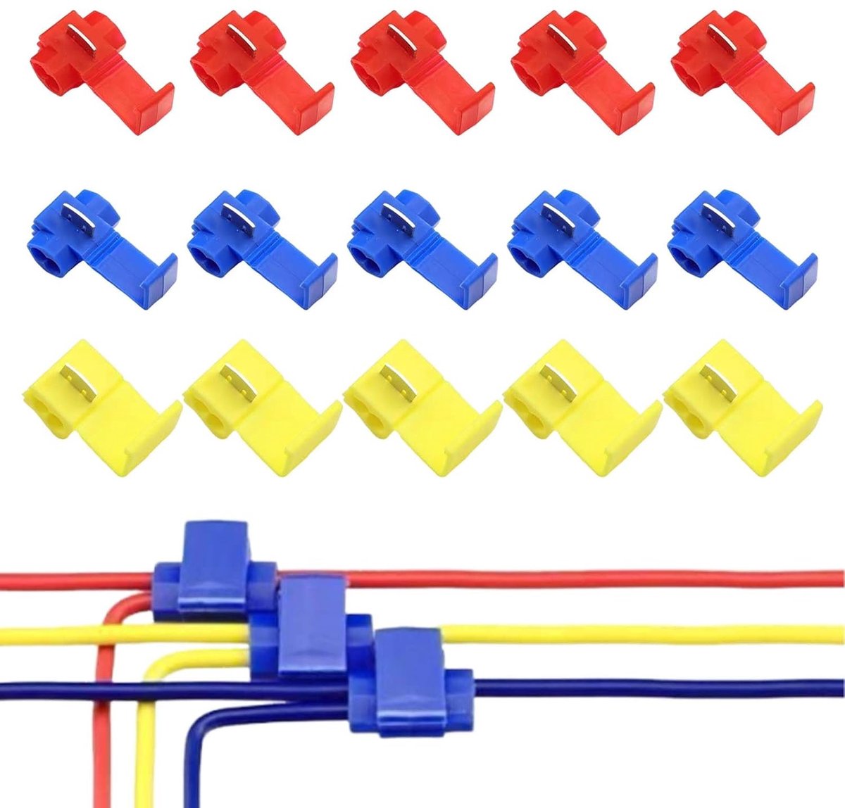 75 stuks aftakverbinderset stroomdief auto stroomdief auto stroomdieven snelverbinders assortiment kabeldieven snelkoppeling snelkoppeling klemverbinders kabelstekker, voor kabels draden leidingen