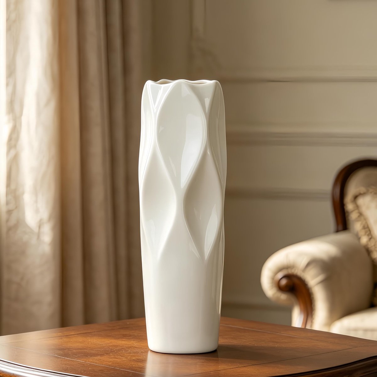 Omgoods - Keramische Vaas 30cm Hoog - Moderne Decoratie voor Bloemen en Takken