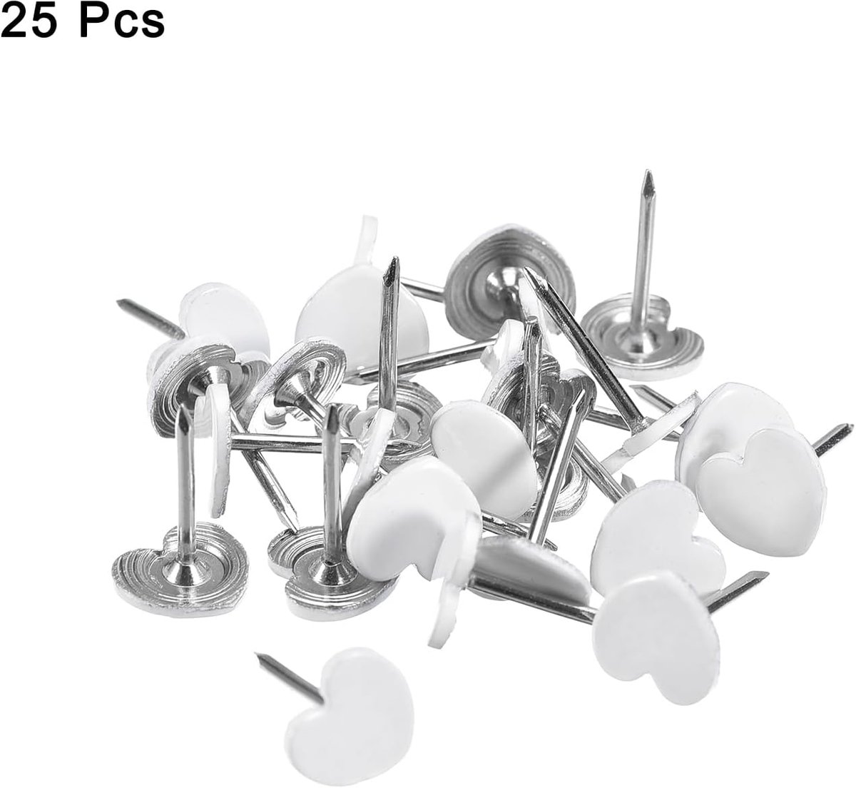 Punaises, decoratieve prikbord, naalden, bekledingsspijkers voor muur, prikbord, kurkbord, wit, 25 stuks