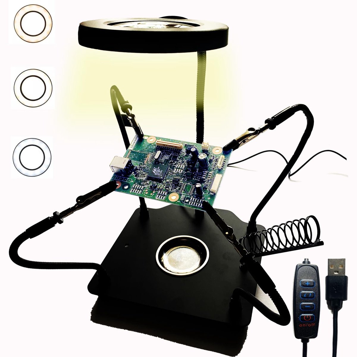Omgoods - Soldering Station met Verlichting en Vergrootglas - Derde Handen Tool