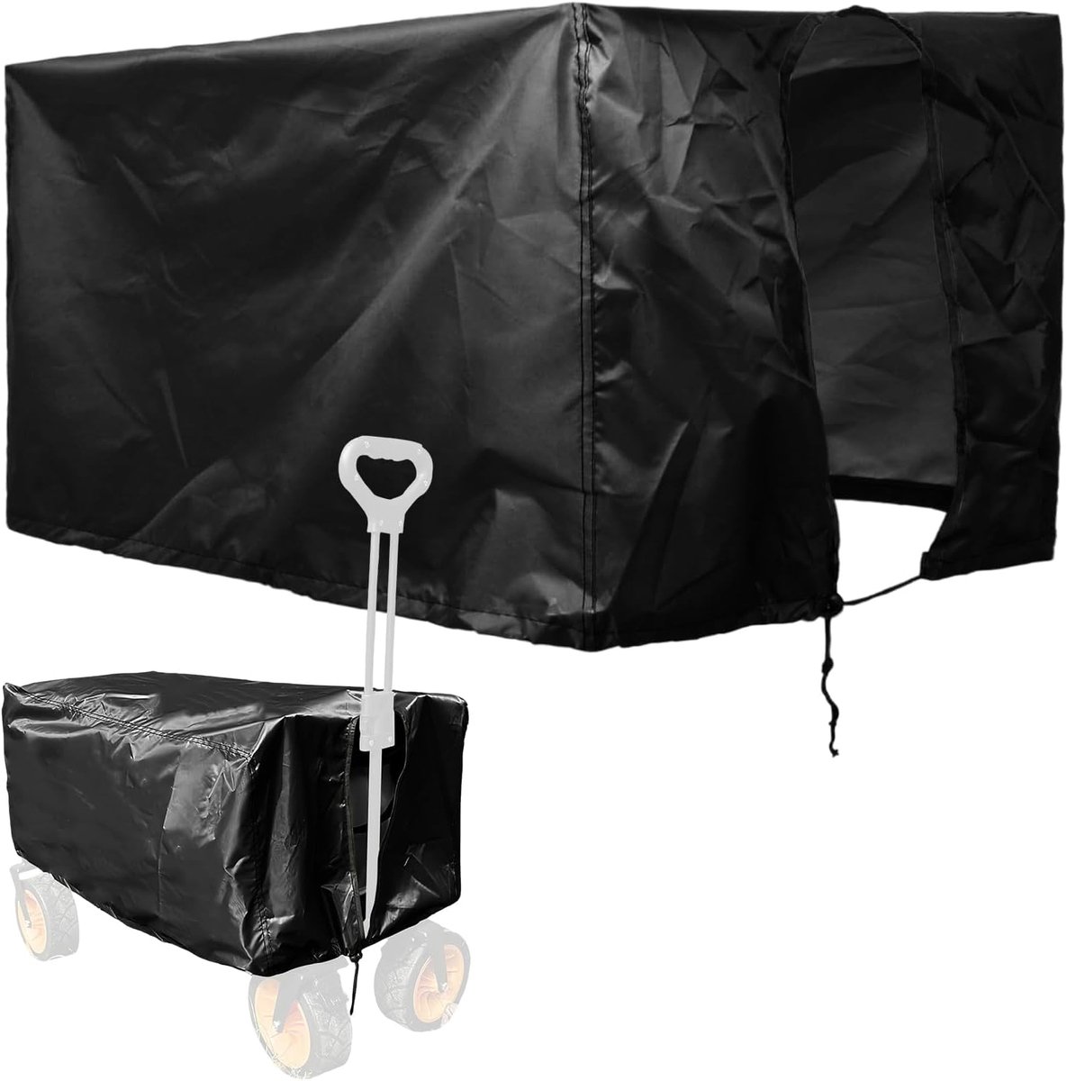Hoes voor vouwwagen, afdekking voor vouwwagen, waterdichte stofdichte Oxford-hoes voor vouwwagen, afdekking voor tuinwagen, 90 x 50 x 45 cm (zwart)