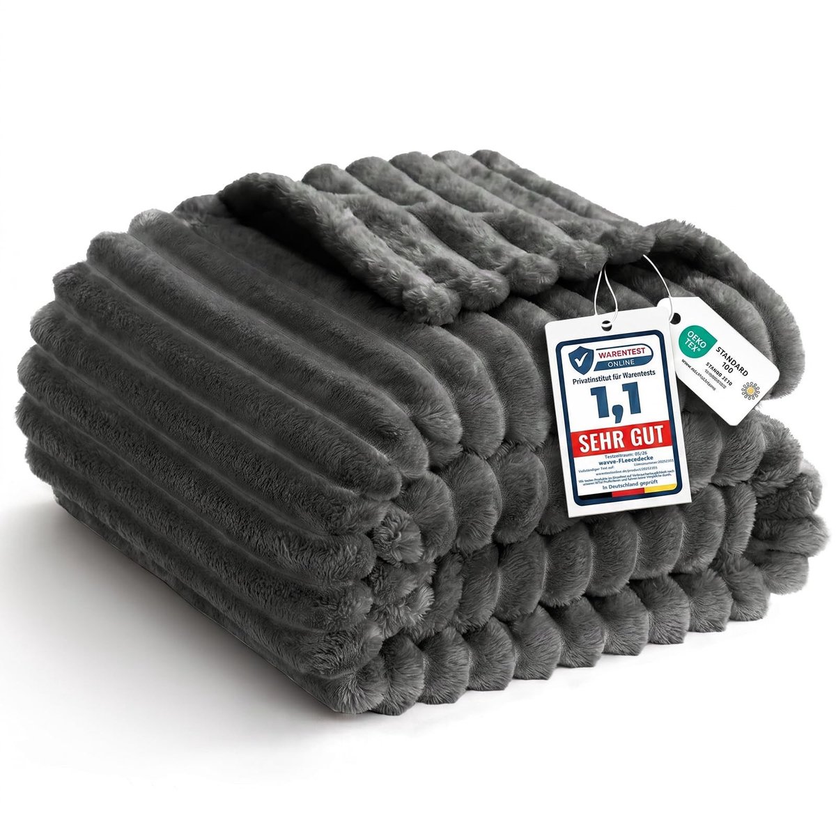 Omgoods - Fleece Plaid Blanket - Zacht en Warm, Grijs 150x200cm