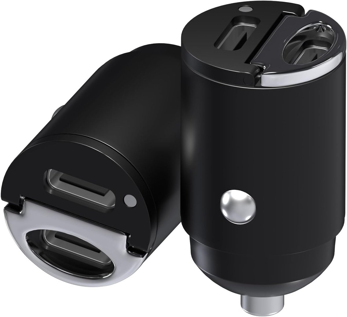 Autolader USB-C 2-Poorts Adapter [2 Stuks] – 45W Sigarettenaansteker USB Snellader – Ultra Compact Autotelefoon Lader – USB Oplader voor iPhone 17 16 15 14 Pro Max, Samsung S26 S25 S24 S23 S22