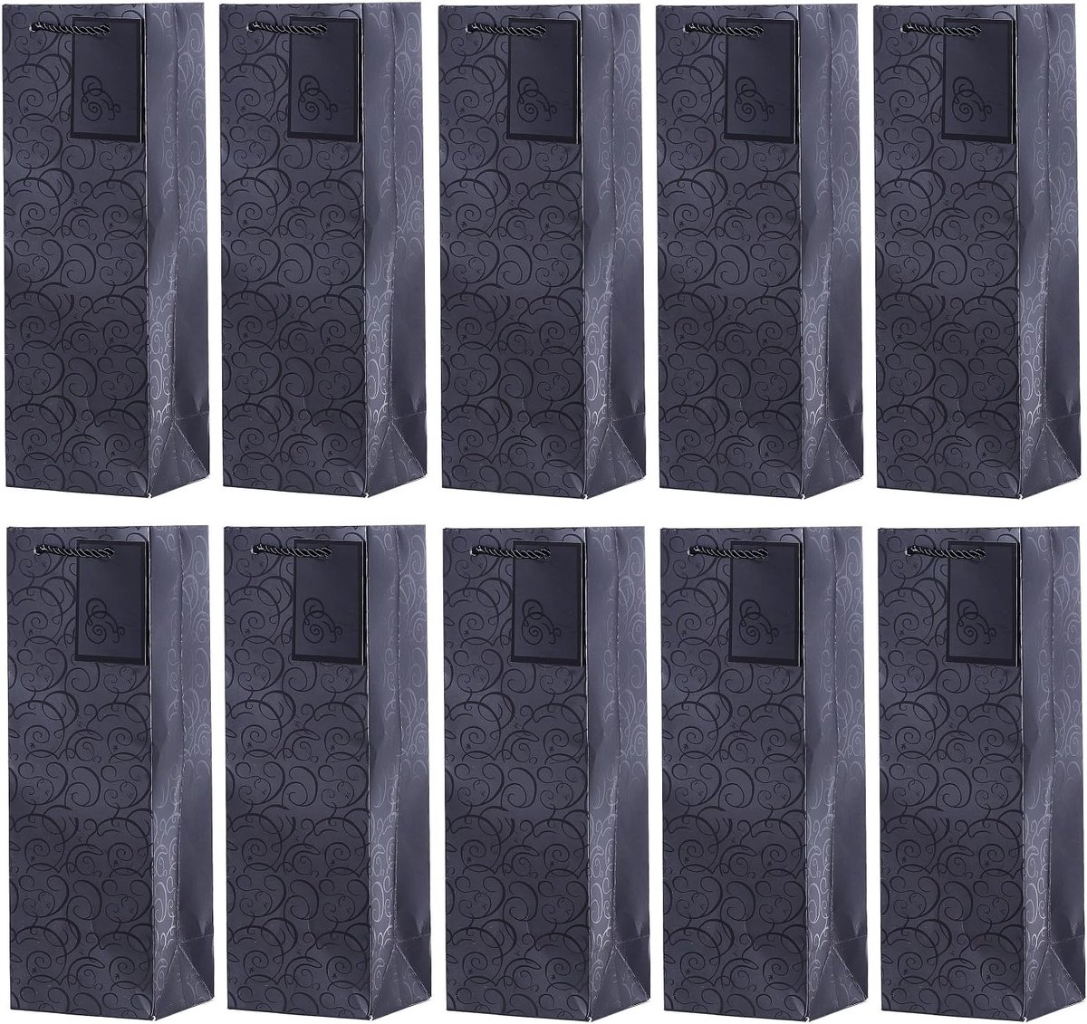 10 Flessentasjes, geschenktasjes voor wijn, prosecco en champagne 40 x 12 x 9 cm motief selectie