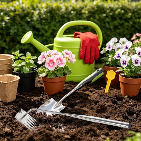 2-in-1 onkruidverdelger met lange steel, onkruidhark en tuinhak, efficiënte onkruidverwijdering, tuingereedschap (34,5 cm) — afbeelding 5