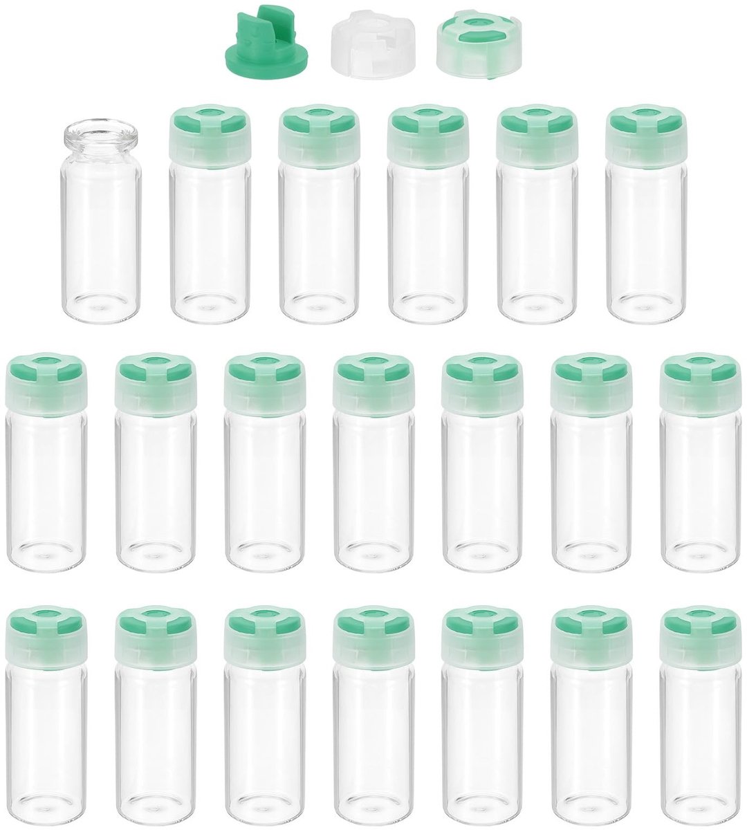 Omgoods - 10ml Duidelijke Glazen Monsterflesjes - Set van 20 Steriele Vials met Stopper