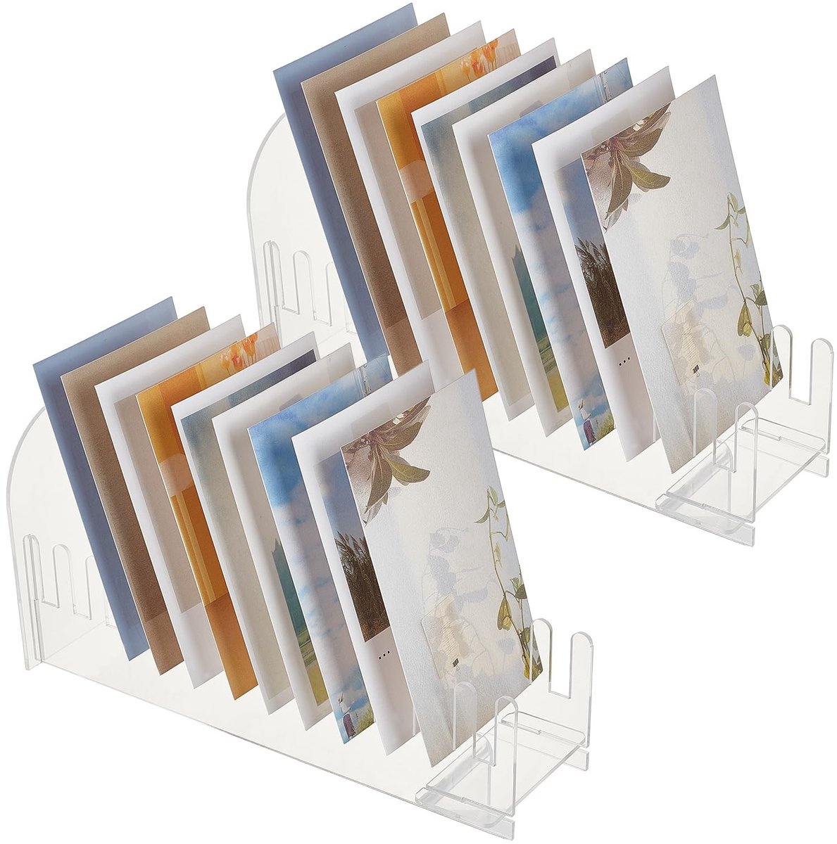 Omgoods - 2 Stuks Acryl Kaart Houder met 12 Niveaus
