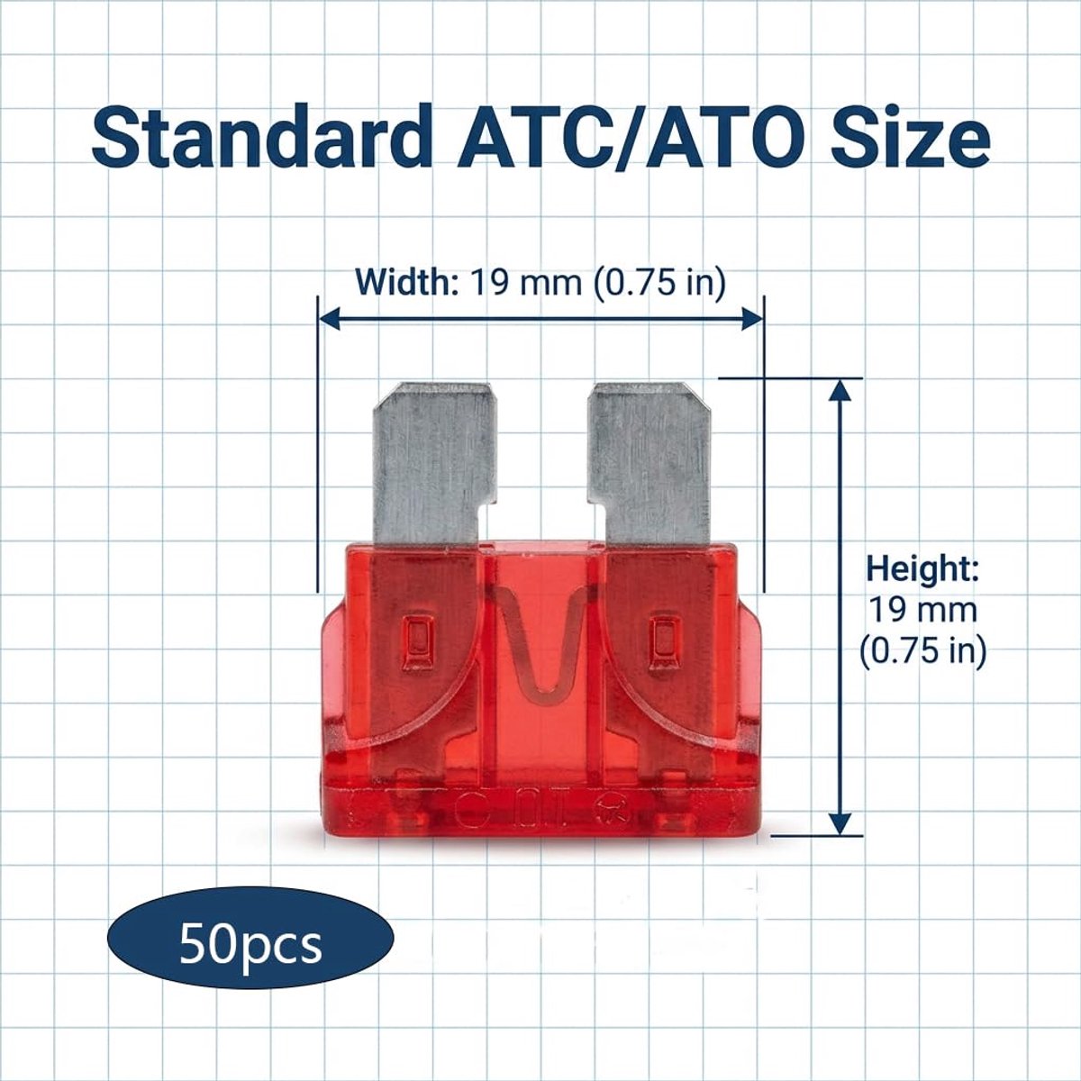 50 stuks 10 A standaard autozekeringen set voor camper accessoires Fiat Ducato camper accessoires autozekeringen autozekeringen auto vervanging zekeringen