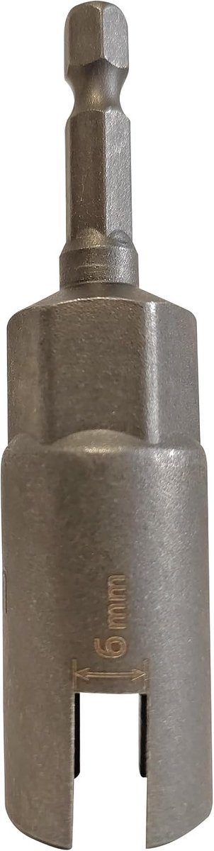 1/4 inch zeskantaandrijving dop 6 mm sleuf Cr-V slagdop 80 mm lange inbussleuteldop voor elektrisch gereedschap voor bevestiging schroefhaken, bekerhanger M7,5 M6,5 M5, en vleugelmoeren
