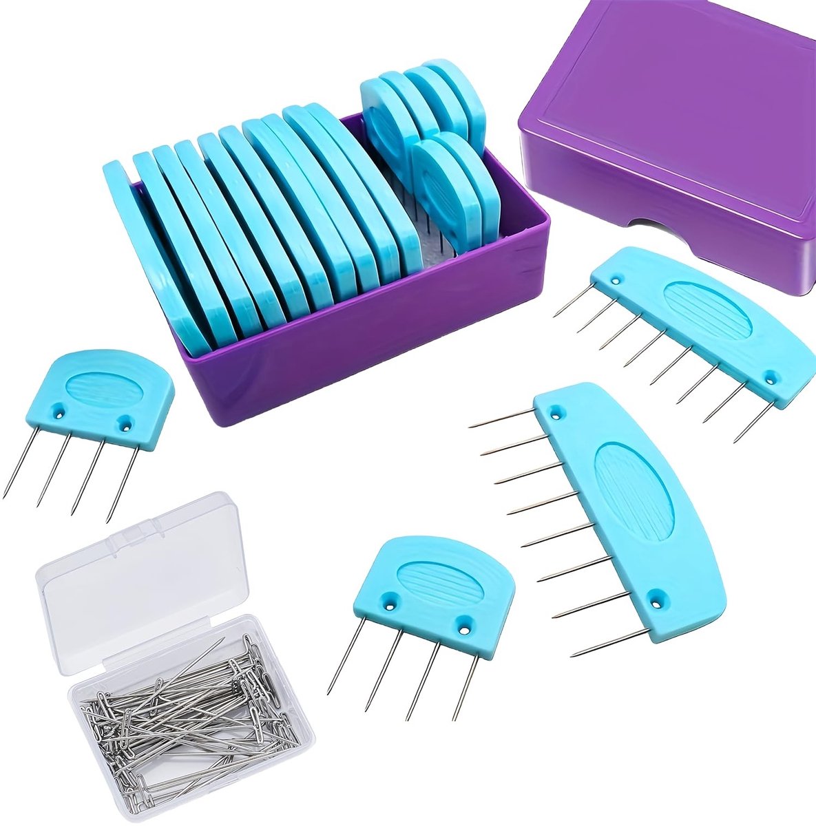 Omgoods - 20 Stuks Breiblokken, Breiblokkers met 100 T-Pennen, Breiset voor Sweaters en Sjaals