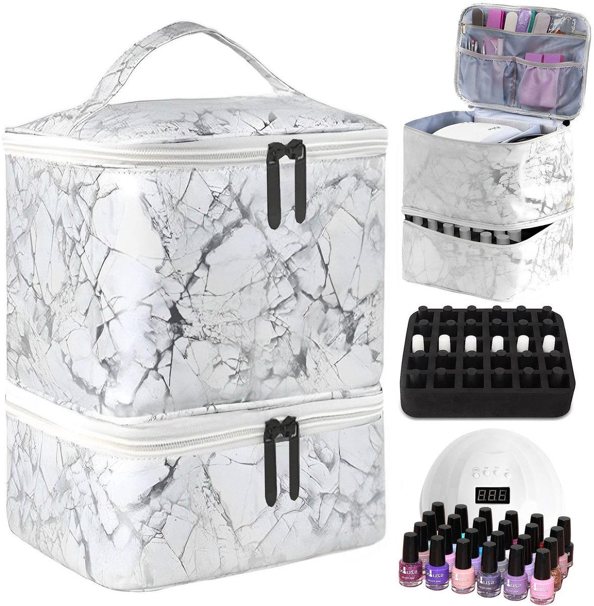 Omgoods - Double-Layer Nagellak Opbergvak voor 30 Flesjes