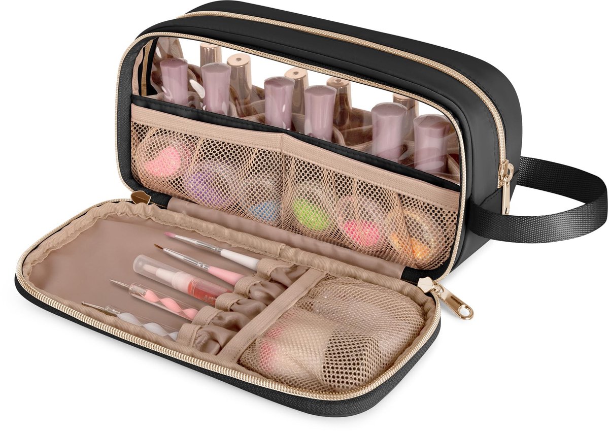 Omgoods - Nagellak Organizer Tas voor 12 Flessen - Duidelijke Venster en Reisvriendelijk
