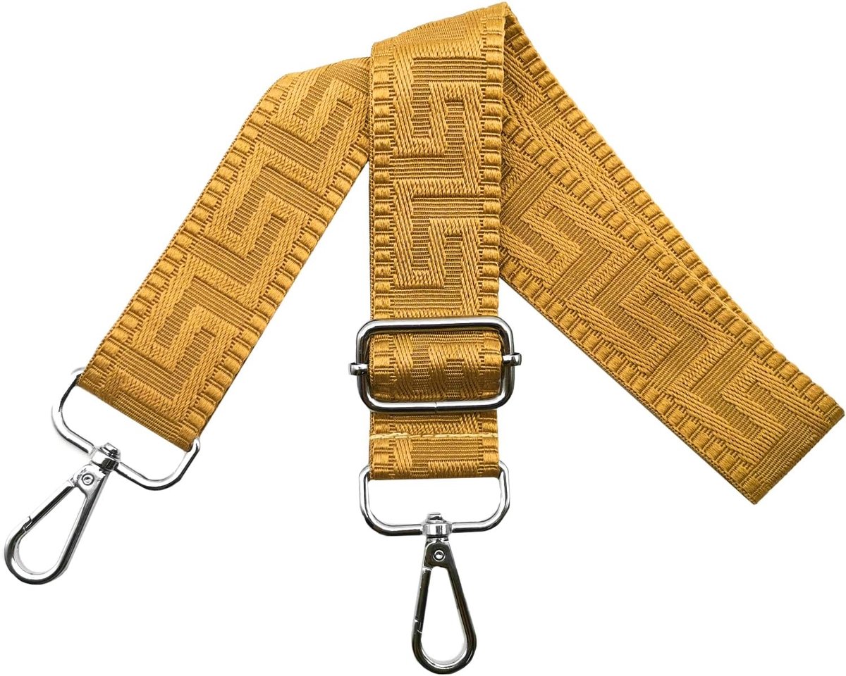Schouderband voor tas tasbeugels voor omwisseling, verstelbare tasbeugel breed 3,8 cm met zilveren karabijnhaak – zakband schouderband draagband voor handtassen dames, kleurrijk, K, 80-130cm, Klassiek