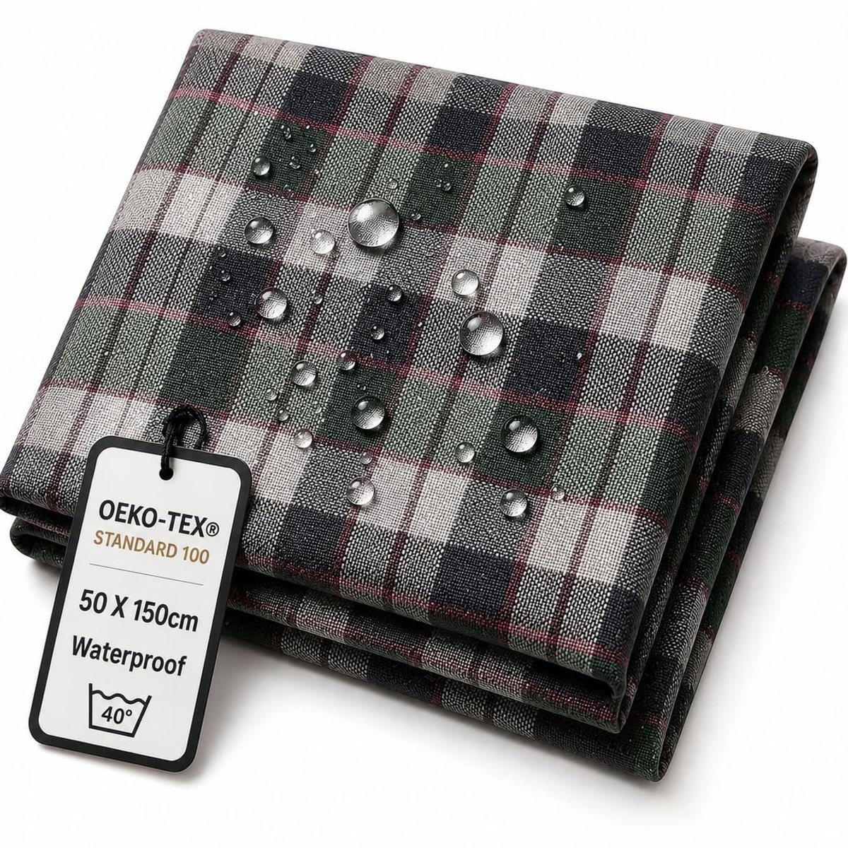 Omgoods - 600D Plaid Nylonstof in Groen/Wit/Blauw - Extra Stevige Tassenstof