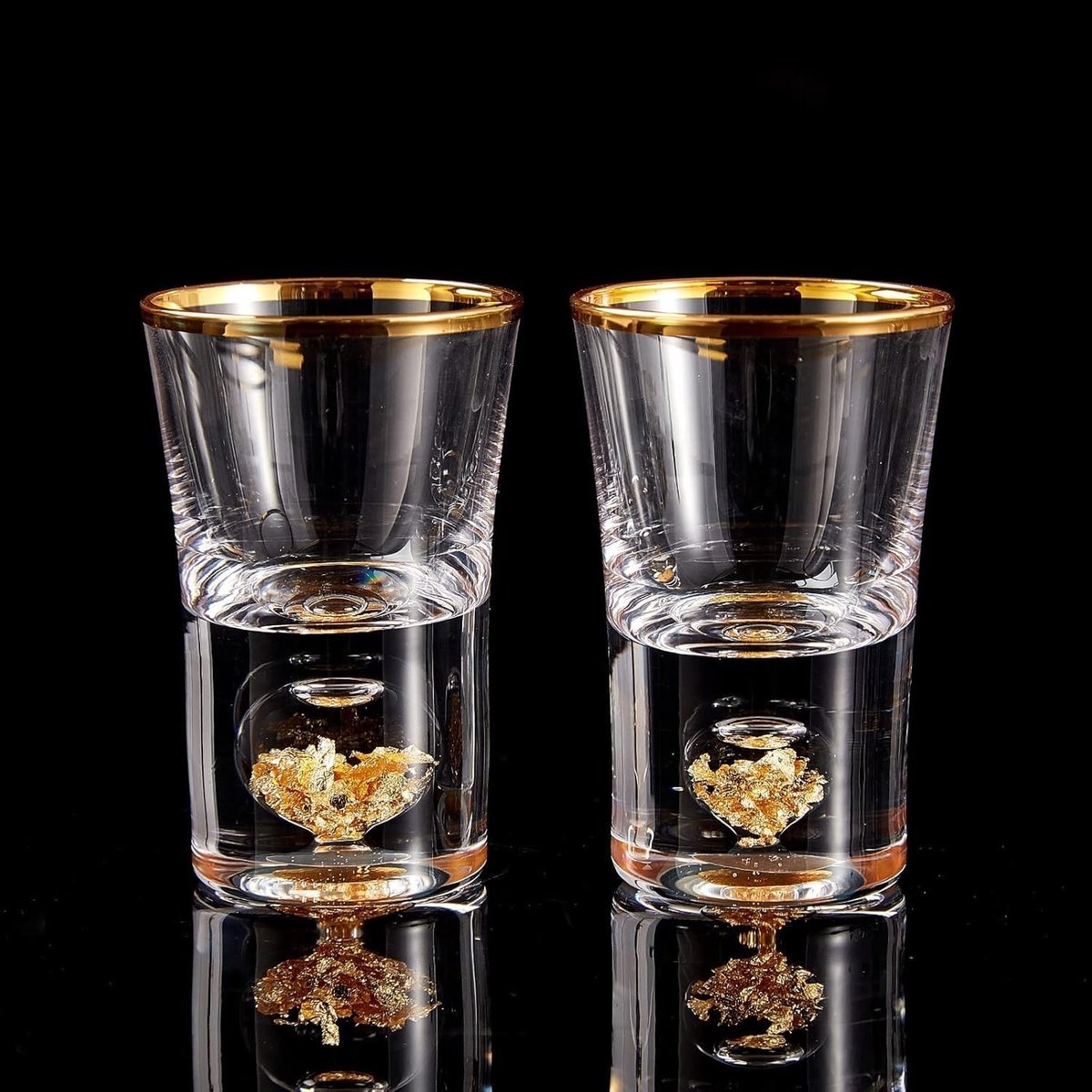 Omgoods - Shotglazen Set met 24K Goud Blad - Luxe Kristal Glazen voor Dranken