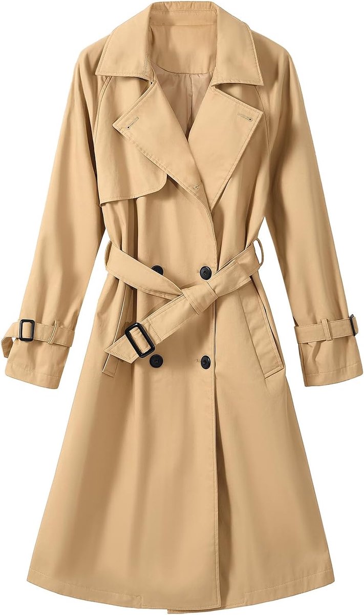 Dames trenchcoat lente herfst dubbele rijen mantel lang klassiek winddicht lange mouwen jas trenchcoat mantel cape windbreaker jassen met zakken