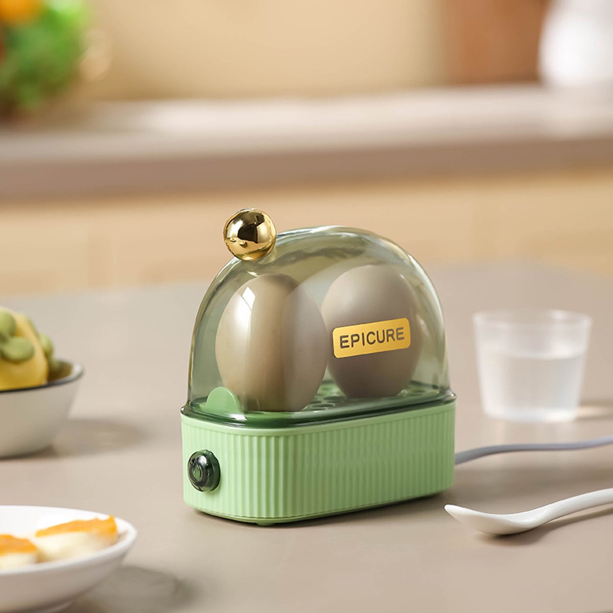 ECTEATOY® Elektrische Eierkoker - Eierkoker - eierwekker - eierkoker 2 eieren - snel, draagbaar & automatische Uitschakeling - Groen