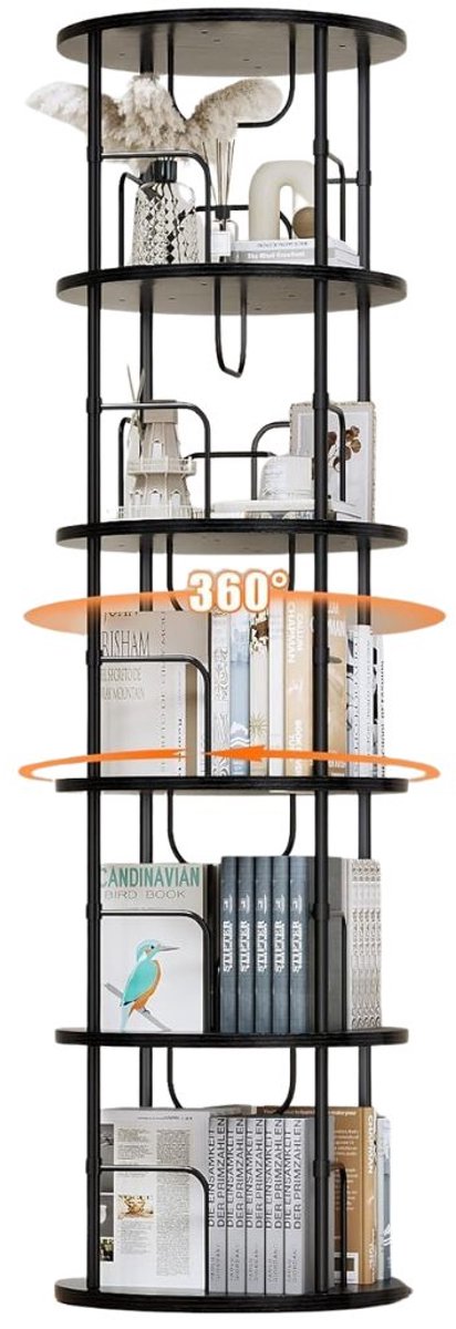 JCP® Hoekmeubel - Hoekmeubel Boekenkast - Boekenrek - Zwart - 45cm x 45cm x 160cm