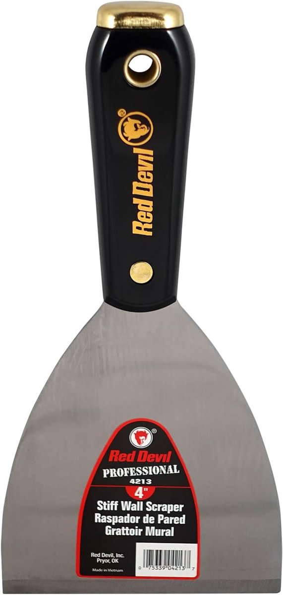 SnelShoppen - Stevige Muurkrabber 10,5 cm - Rigid Wall Scraper - Hoogwaardig Staal - Slijtvast Polypropyleen Handvat - Roestvrijstalen Mes - Tuin, Klu