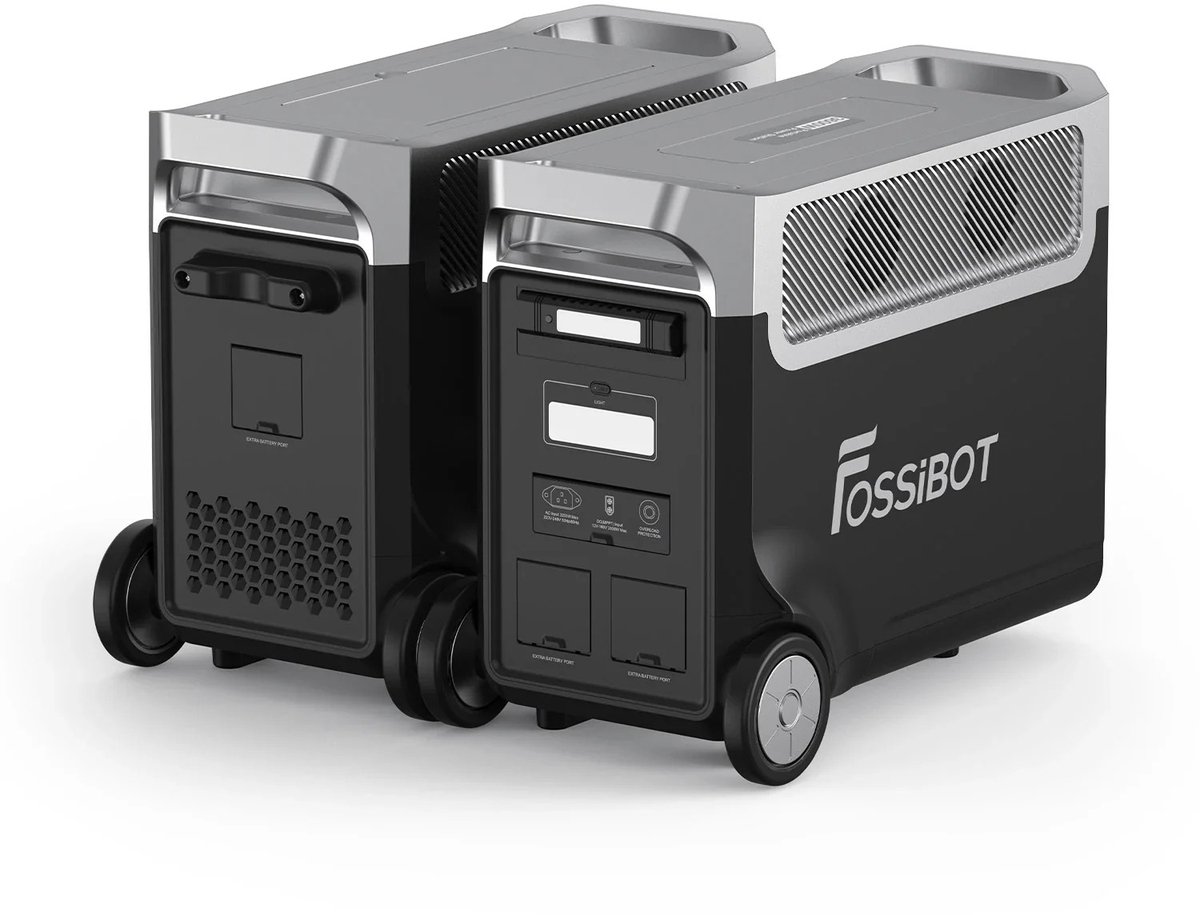 FOSSiBOT F3600 Pro + FB3840 Uitbreidingsbatterij 7680Wh 3600W LiFePO4 | UPS Noodstroom Camper